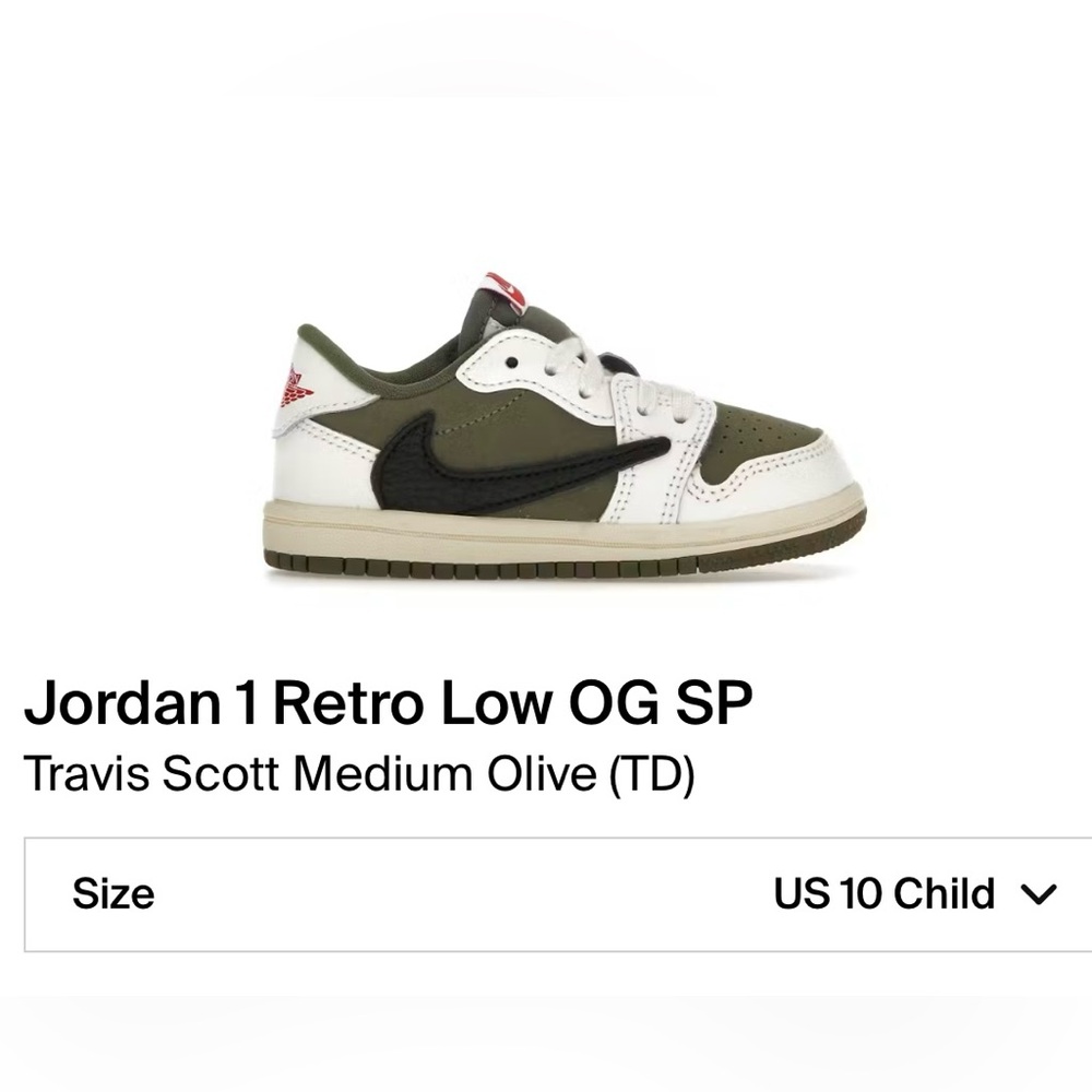 Jordan 1 Low X Travis Scott Toddler Shoes